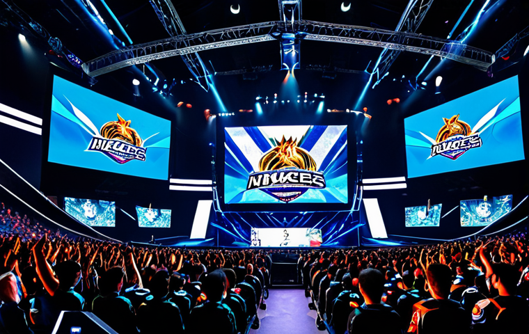 **
A vibrant eSports arena filled with cheering fans watching a 'Nikke: Goddess of Victory' tournament. Professional gamers are intensely focused on large screens displaying the game's action. Bright lights illuminate the stage, showcasing the team logos and game visuals. safe for work, appropriate content, fully clothed, professional, perfect anatomy, natural proportions, high-quality rendering.
**