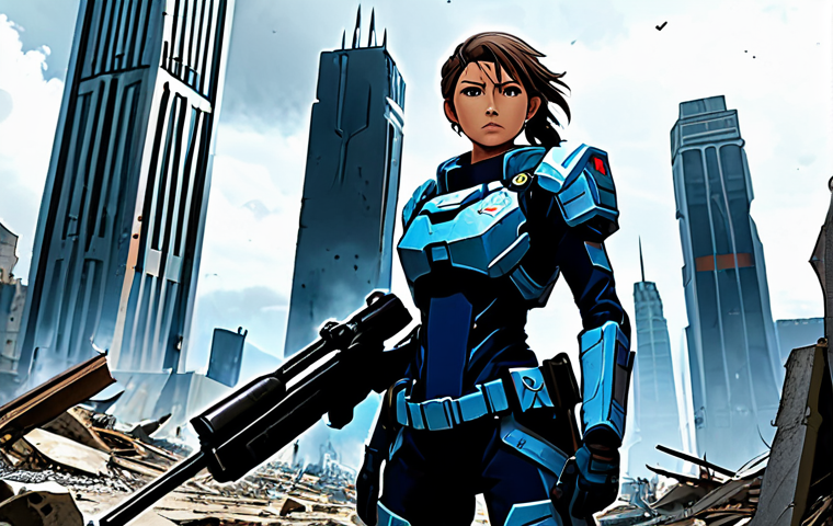 승리의여신 니케 팬층 분석 - **Image Prompt 1: The Resilient Vanguard in a Ruined Cityscape**
Detailed anime illustration of ...