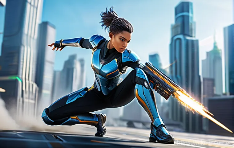 승리의여신 니케 유료 캐릭터 비교 - A full-body depiction of the new character Mana from Nikke: Goddess of Victory, in a futuristic, dyn...