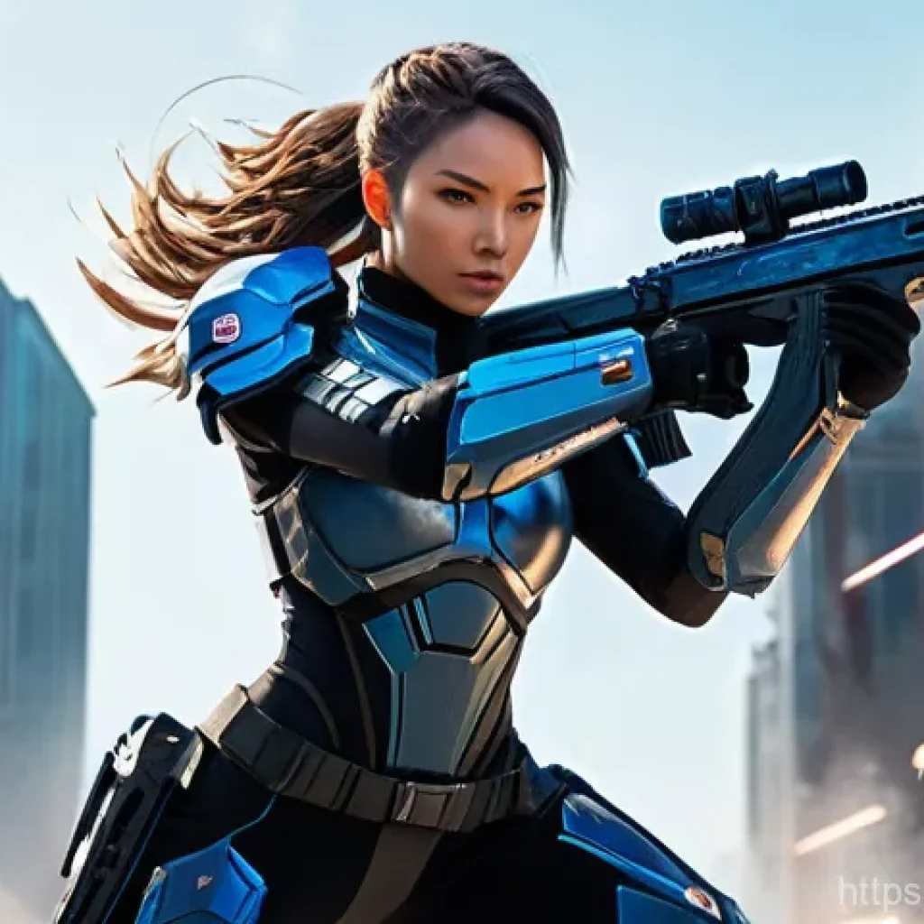 승리의여신 니케 초보자 실수 회피법 - **NIKKE Squad in Dynamic Combat:** A full-body, high-angle action shot of a squad of three "Goddess ...